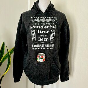 J America Gray Hoodie ‘Ugly Sweater’ Size M